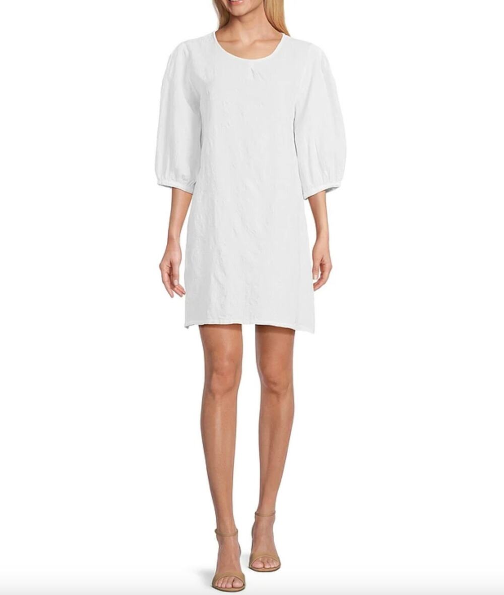 Bryn Walker Lucien Floral Cotton Jacquard Mini Dress White Lightweight XL NWT